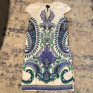 Creamy white printed Laundry by Shelli Segal dress size 4
